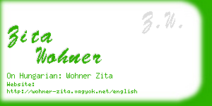 zita wohner business card
